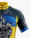 Men&#039;s Full-Zip Cycling Jersey Mockup - Front View