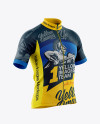 Men's Full-Zip Cycling Jersey Mockup - Half Side View