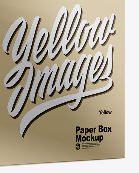 Metallic Box Mockup - Half Side View