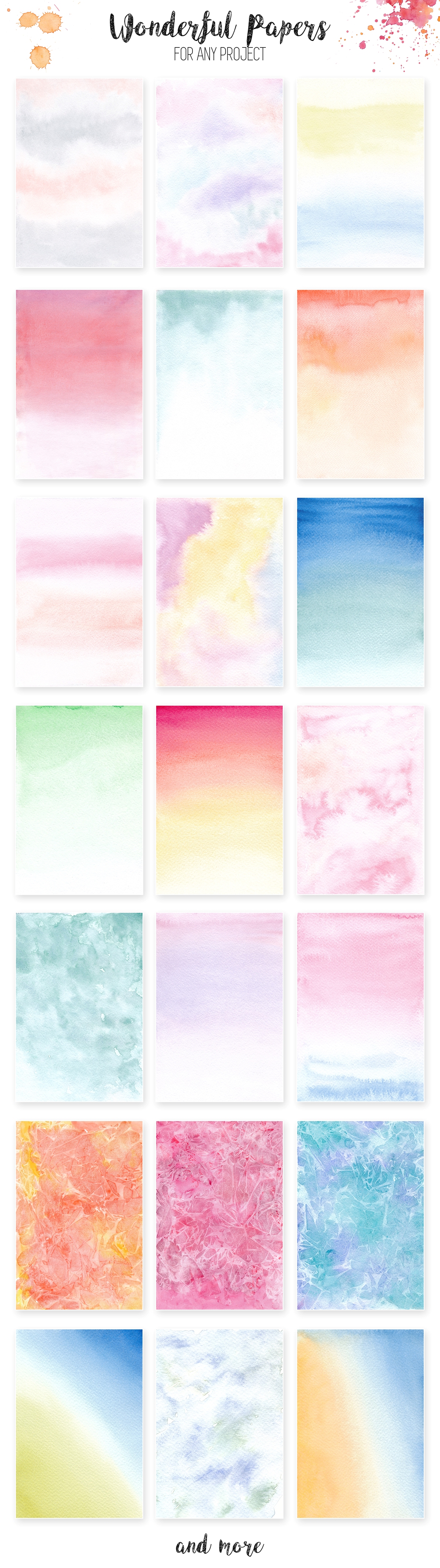 Watercolor Textures. Light & Bright Watercolor Textures. Light & Bright