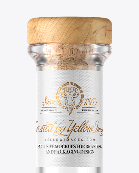 Whiskey Bottle with Wooden Cap Mockup