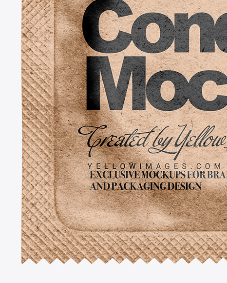 Kraft Paper Square Condom Packaging Mockup - Free Download Images High