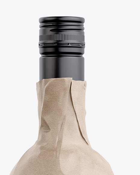 Wine Bottle in Kraft Paper Wrap