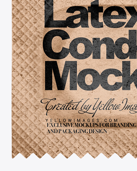 Kraft Paper Condom Packaging Mockup