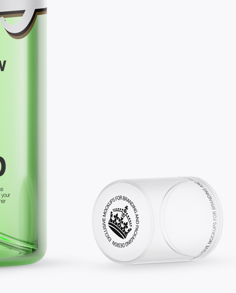 Opened Clear Spray Bottle with Green Liquid Mockup