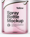 Opened Clear Spray Bottle with Pink Liquid Mockup