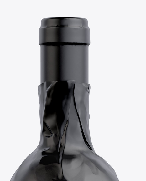 Wine Bottle in Glossy Paper Wrap Mockup Wine Bottle in Glossy Paper Wrap Mockup