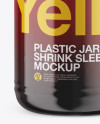 Plastic Jar in Shrink Sleeve Mockup - Front View