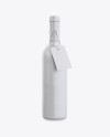 Wine Bottle in Glossy Paper Wrap W/ Label Mockup