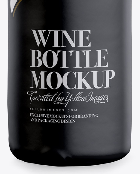 Wine Bottle in Glossy Paper Wrap W/ Label Mockup