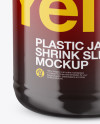 Plastic Jar in Shrink Sleeve Mockup - Front View (High-Angle Shot)