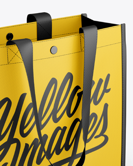 Shopping Bag Mockup - Half Side View (High-Angle Shot)