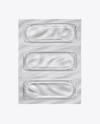 Glossy Three Condom Packaging Mockup