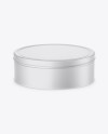 Matte Round Tin Can Mockup (High-Angle Shot)