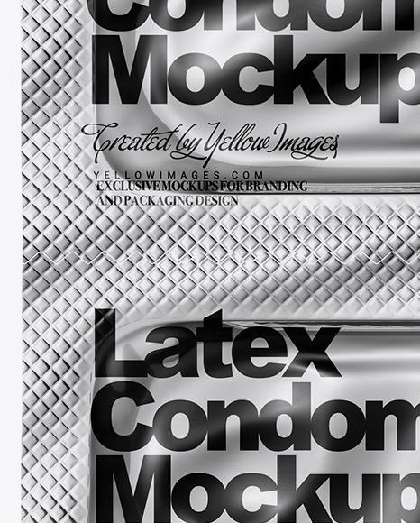 Metallic Three Condom Packaging Mockup