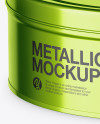 Metallic Round Tin Can Mockup (High-Angle Shot)