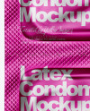 Matte Metallic Three Condom Packaging Mockup