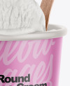 Paper Ice Cream Cup Mockup - Front View (High-Angle Shot)