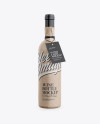 Wine Bottle in Kraft Paper Wrap W/ Label Mockup