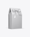 Kraft Paper Bag With Bow Mockup - Half Side View