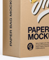 Kraft Paper Bag With Bow Mockup - Half Side View