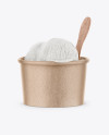 Kraft Ice Cream Cup Mockup - Front View (High-Angle Shot)