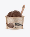 Kraft Ice Cream Cup Mockup - Front View (High-Angle Shot)