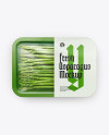 Plastic Tray With Asparagus Mockup - Top View