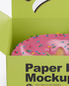 Opened Paper Box With Donut Mockup - Front View (High-Angle Shot)