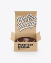 Opened Kraft Box With Donut Mockup - Front View (High-Angle Shot)