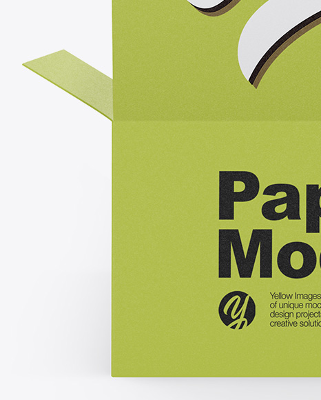 Opened Paper Box Mockup - Back View (High-Angle Shot)