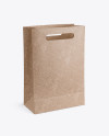 Kraft Paper Shopping Bag Mockup - Halfside View (High Angle Shot)