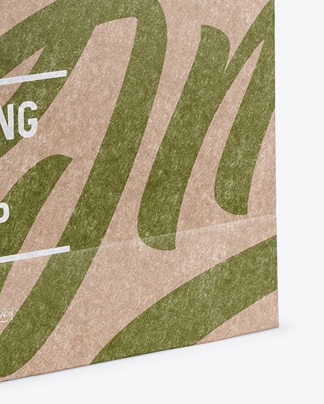 Kraft Paper Shopping Bag Mockup - Halfside View (High Angle Shot)