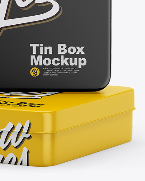 Two Matte Tin Boxes Mockup