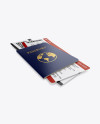 Passport w/ Tickets Mockup - Half Side View