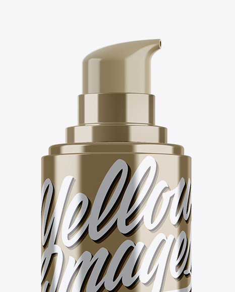 Metallic Cosmetic Bottle w/ Pump Mockup