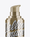 Metallic Cosmetic Bottle w/ Pump Mockup