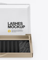 Opened Transparent Box with Lashes Mockup - Front View