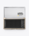 Opened Transparent Box with Lashes Mockup - Top&amp;Front Views