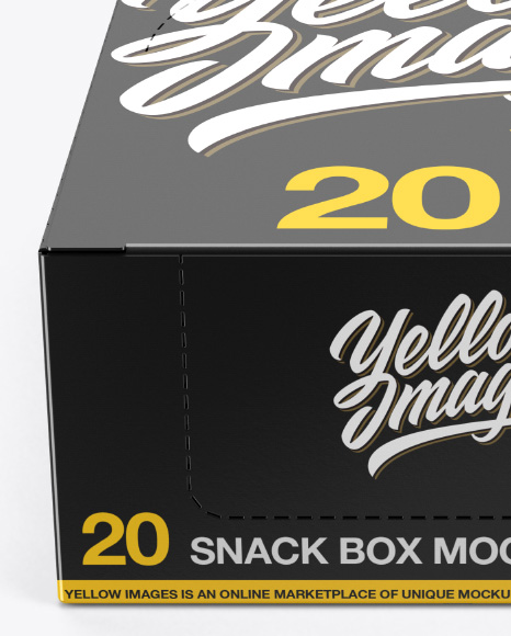 20 Snack Bars Box Mockup - Front View (High-Angle Shot)