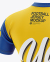 Men’s V-neck Football Jersey Mockup - Back Half-Side View