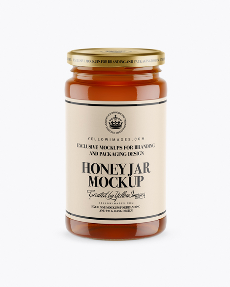 Honey Jar Mockup - Front View (High-Angle Shot)