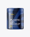 Plastic Jar in Glossy Shrink Sleeve Mockup