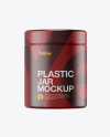 Plastic Jar in Matte Shrink Sleeve Mockup Plastic Jar in Matte Shrink Sleeve Mockup