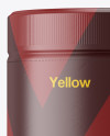Plastic Jar in Matte Shrink Sleeve Mockup Plastic Jar in Matte Shrink Sleeve Mockup