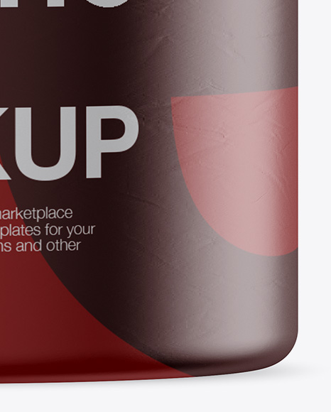 Plastic Jar in Matte Shrink Sleeve Mockup Plastic Jar in Matte Shrink Sleeve Mockup