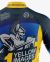 Men's Full-Zip Cycling Jersey With Long Sleeve Mockup - Back View