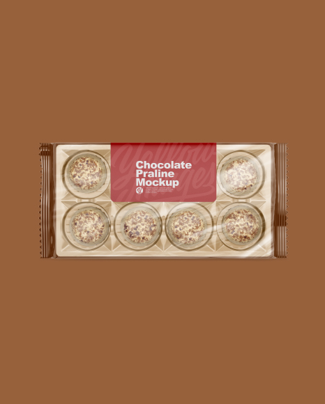 Chocolate Praline Pack Mockup - Top View