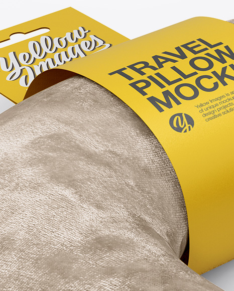 Velvet Travel Pillow Mockup - Half Side View