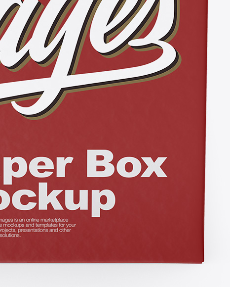 Paper Box Mockup - Front View (High-Angle Shot)